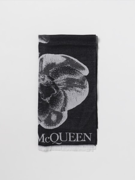 Sciarpa Orchid Skull Alexander McQueen in lana e seta jacquard