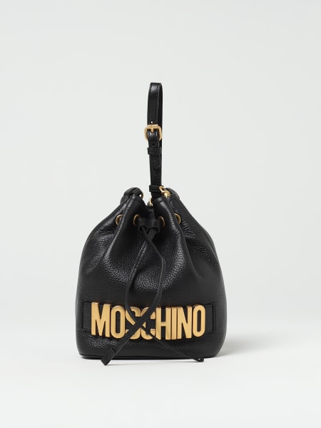 Borsa Moschino Couture in pelle a grana con logo