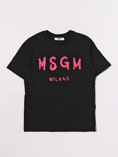 Msgm boys cotton t-shirt with logo