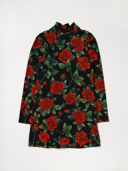 Abito Dolce & Gabbana in cotone stretch con stampa floreale all over