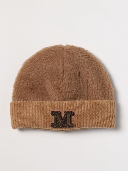 Max Mara Fida hat in shearling and wool with logo