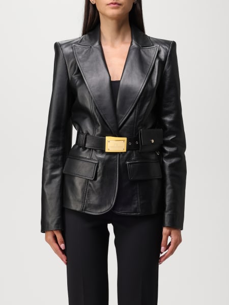 Women's Elisabetta Franchi: Elisabetta Franchi blazer in synthetic leather with belt