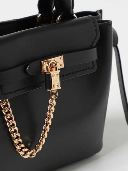 michael kors black bag with gold chain