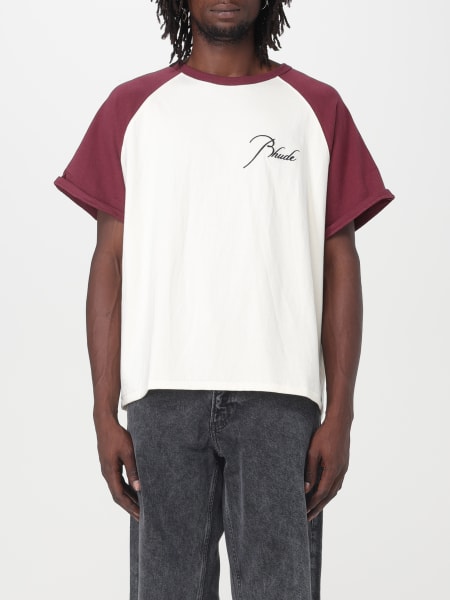 T-shirt Rhude in cotone bicolore con logo