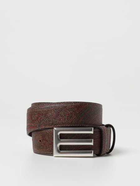 Etro reversible belt in coated cotton and leather