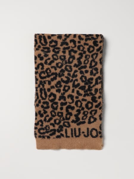 LIU •JO Scarf with jewel print, Sciarpe E Foulard Beige Donna