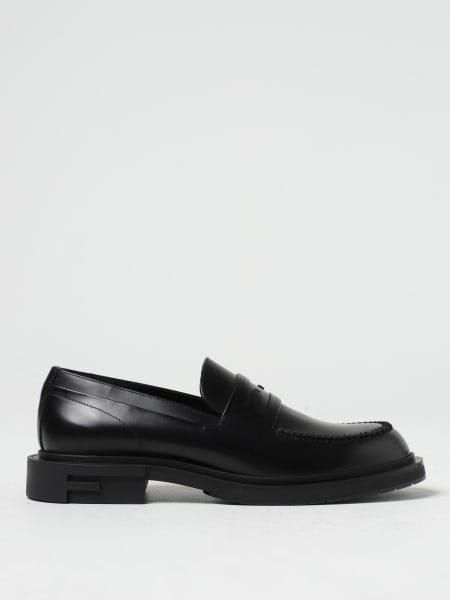 Fendi Frame leather loafers with logo