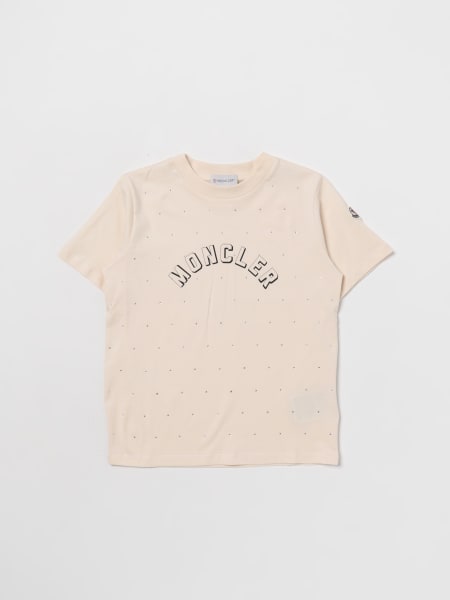 T-shirt Moncler in cotone con logo e strass