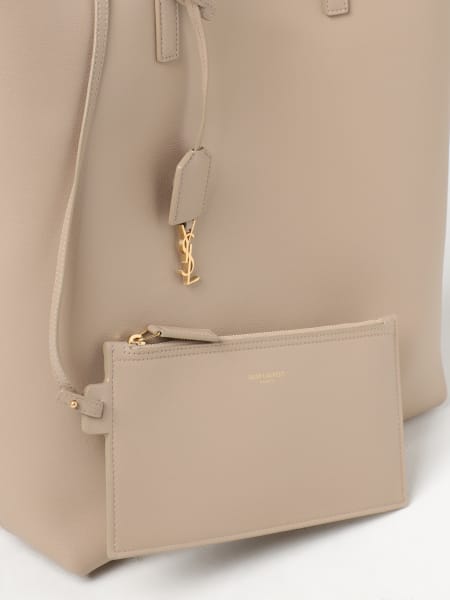 Saint Laurent - Cream Leather Large Shopper Tote