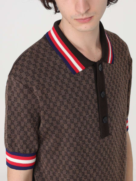 Balmain Wool Monogram Polo Shirt