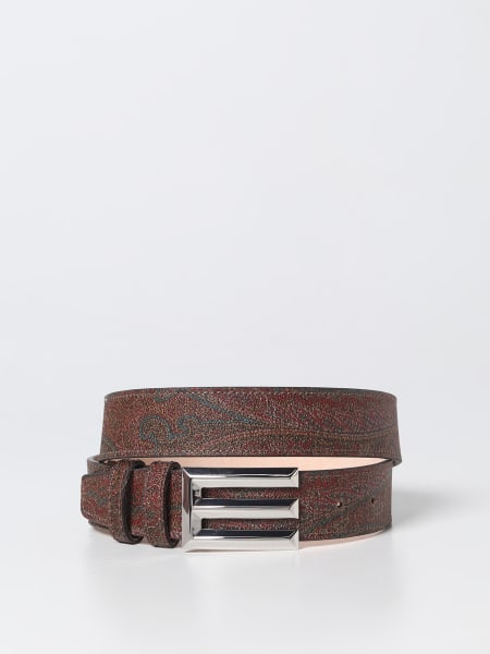 Etro belt in coated cotton with all over Paisley