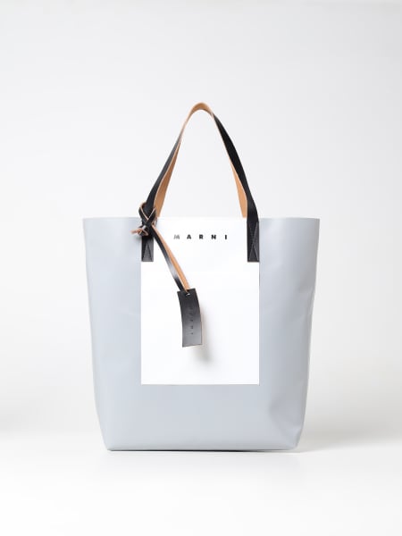 Marni: Marni Tribeca bag in coated cotton with logo