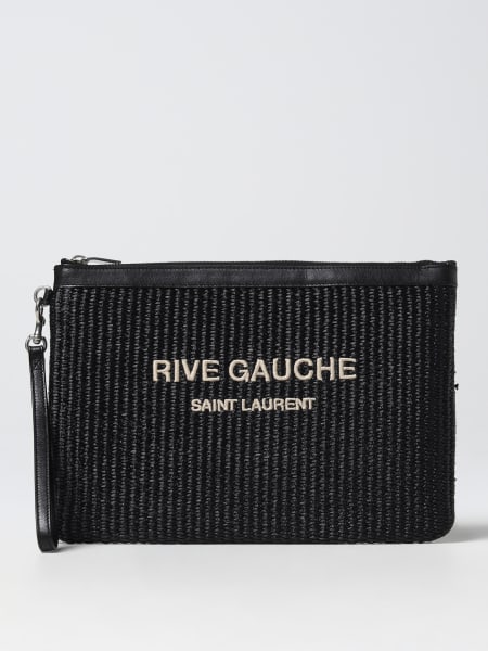 Pochette Rive Gauche Saint Laurent in rafia intrecciata
