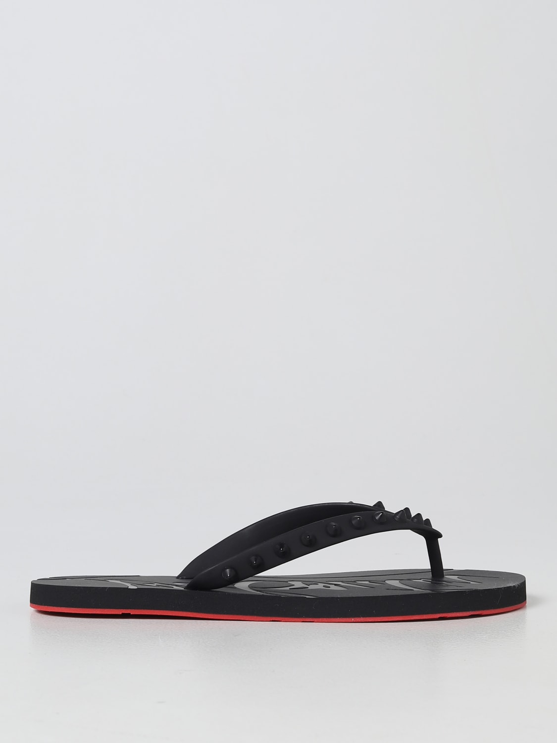 CHRISTIAN LOUBOUTIN: flat sandals for woman - Black Christian Louboutin flat sandals 1210655 on GIGLIO.COM