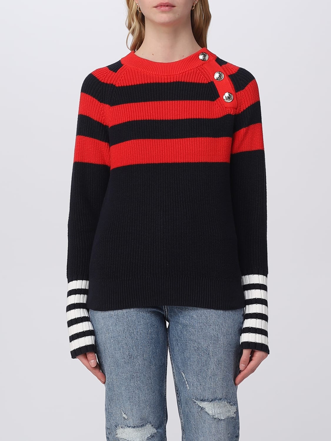 for woman - Blue | Tommy sweater WW0WW37924 online on GIGLIO.COM