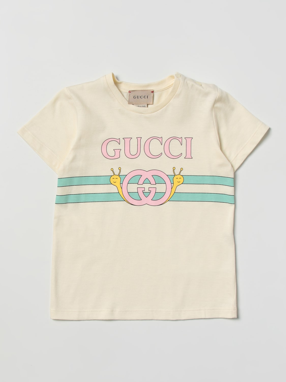 GUCCI: Camiseta para bebé, Nata | Camiseta Gucci 555675XJE33 en línea en