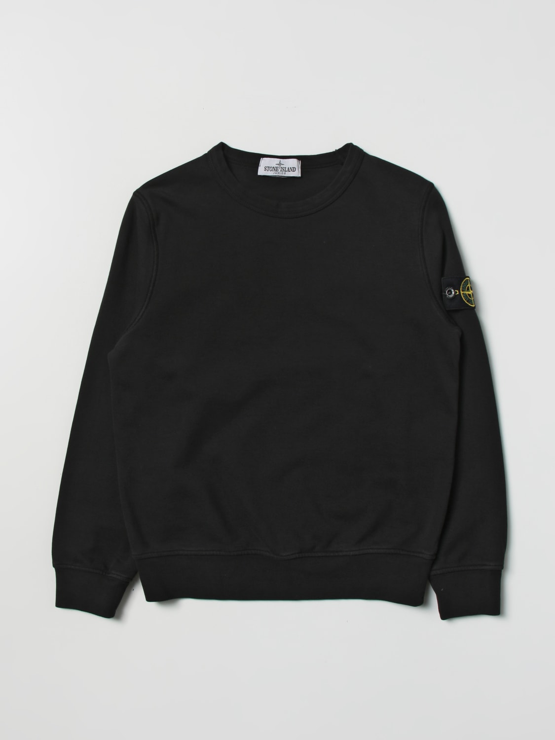 STONE ISLAND JUNIOR: sweatshirt in cotton - Black | Stone Island Junior ...