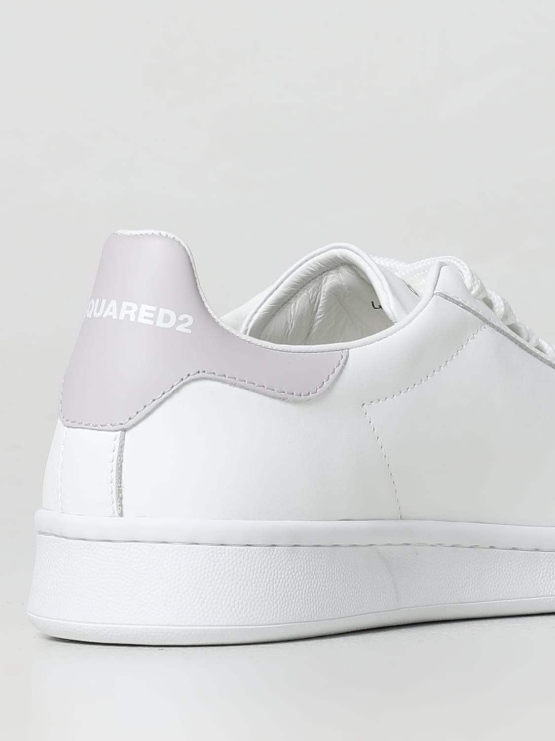 DSQUARED2: Boxer Sneakers in leather - White 1 | Dsquared2 sneakers ...