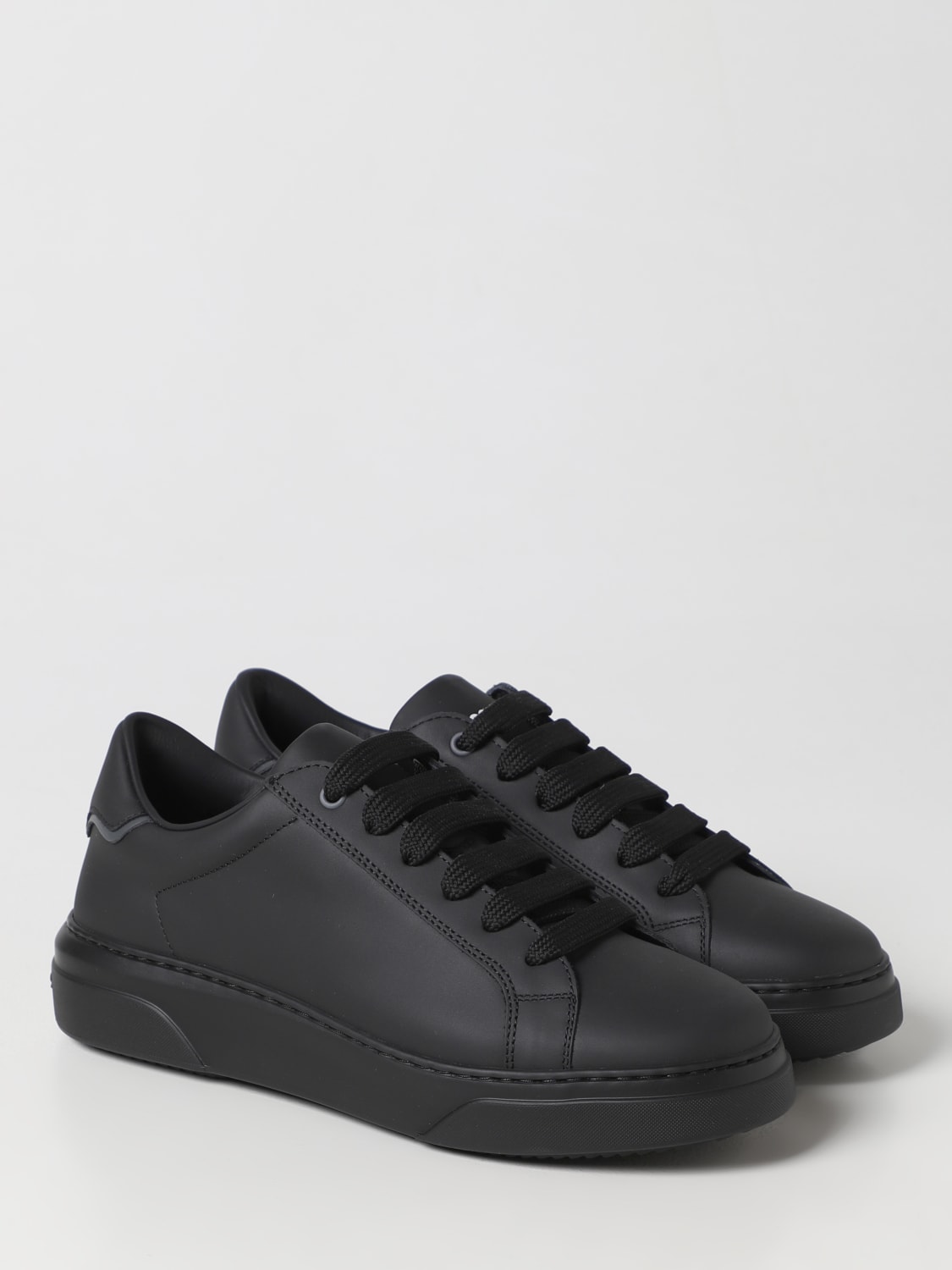 DSQUARED2: Bumper sneakers in leather - Black | Dsquared2 sneakers ...