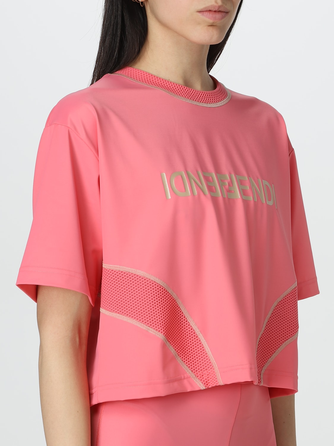 FENDI: Camiseta para mujer, Rosa | Camiseta Fendi FAF318AK9D en en GIGLIO.COM