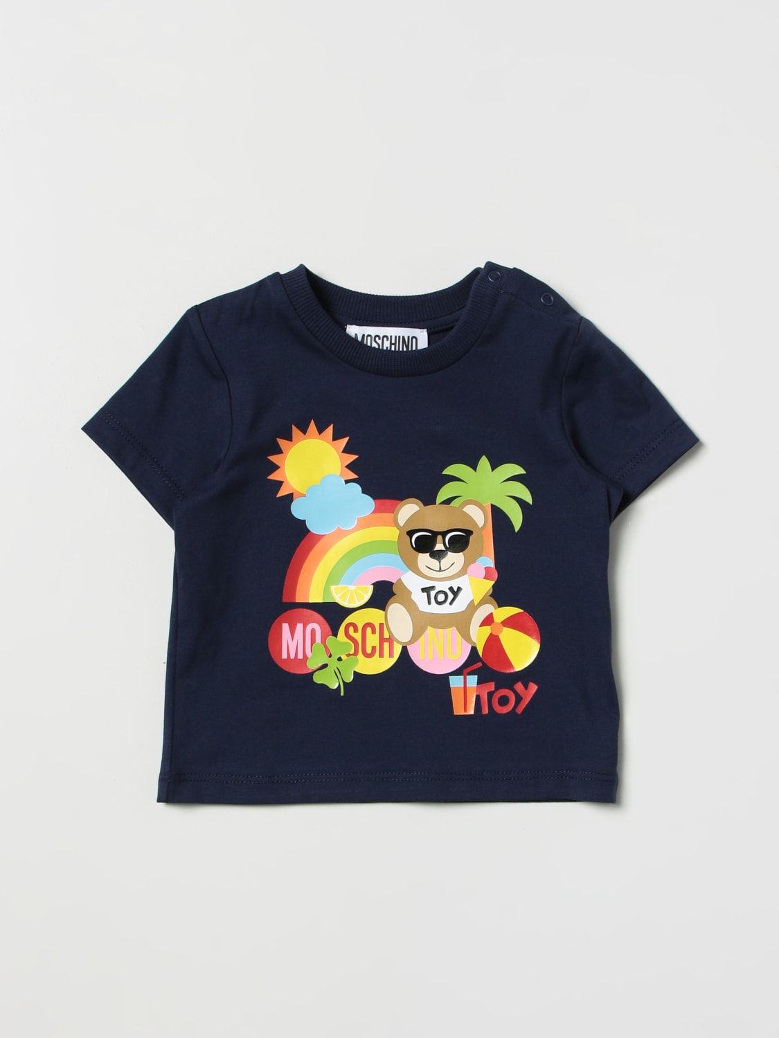 masculino lavar Imaginativo MOSCHINO BABY: Camiseta para bebé, Azul Oscuro | Camiseta Moschino Baby  MMM031LBA08 en línea en GIGLIO.COM