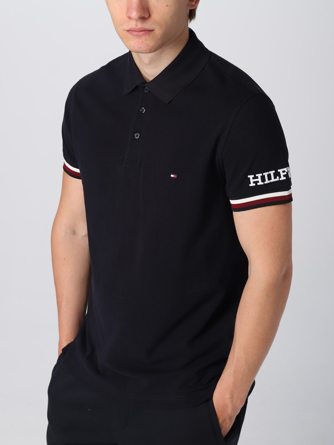 TOMMY HILFIGER: polo shirt for man - Blue | Tommy Hilfiger polo shirt ...