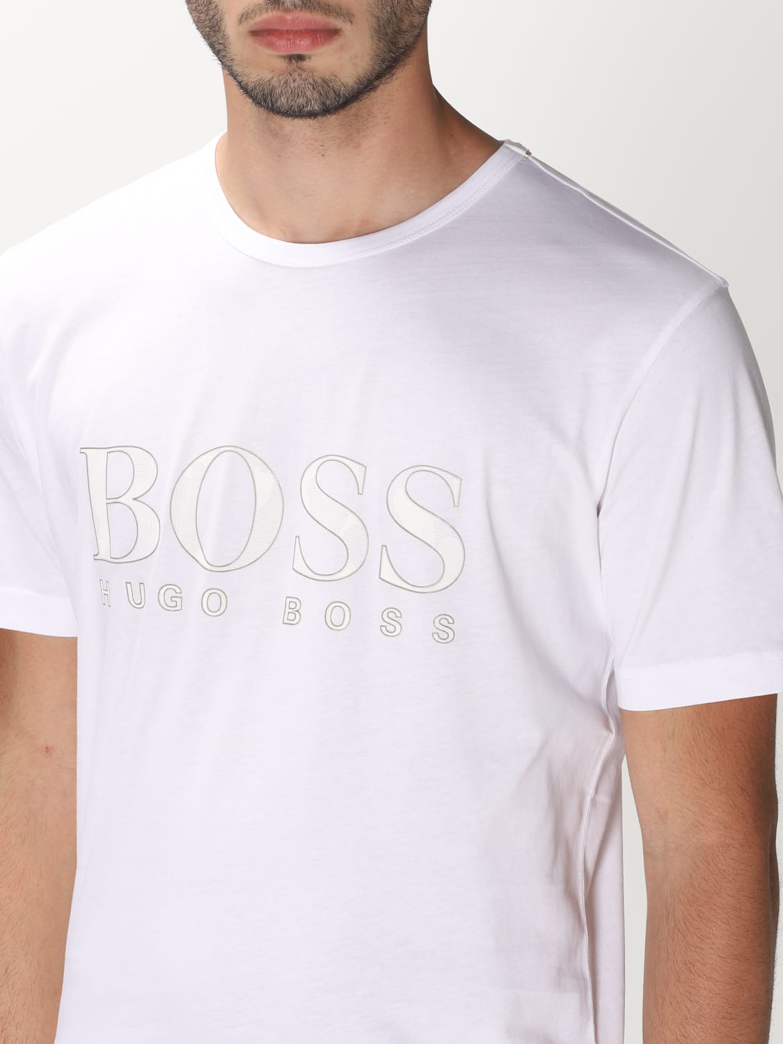Erklæring Ass Analytiker HUGO BOSS: T-shirt with logo - White | Hugo Boss t-shirt 50448702TEEGOLD3  online on GIGLIO.COM