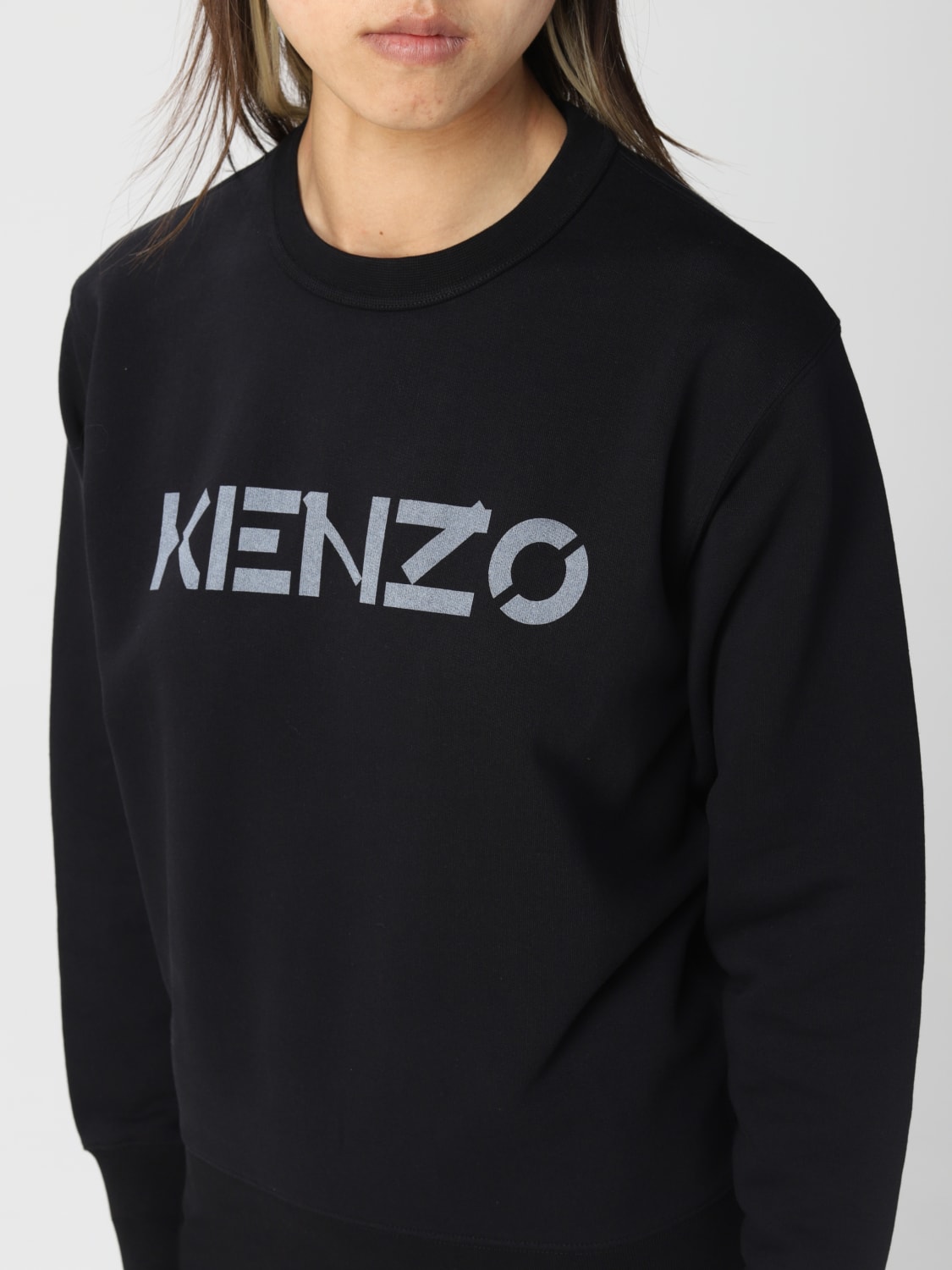 KENZO：スウェットシャツ レディース - ブラック | GIGLIO.COMオンラインのKenzo スウェットシャツ FB62SW8214ML