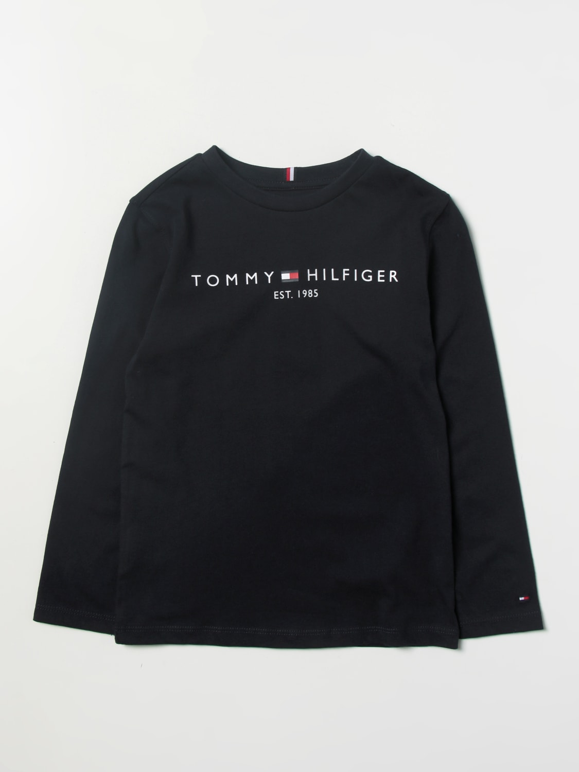 Tommy Hilfiger Outlet: logo t-shirt Blue | Tommy sweater KS0KS00202 online on GIGLIO.COM