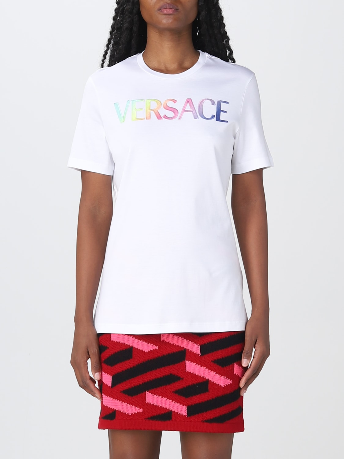 Outlet de Camiseta para mujer, Blanco | Camiseta Versace 10065361A04550 en línea en GIGLIO.COM