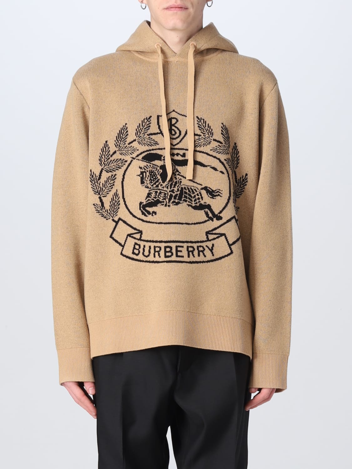 Sociologi Syge person gøre ondt BURBERRY: sweatshirt in jacquard wool - Camel | Burberry sweatshirt 8064129  online on GIGLIO.COM