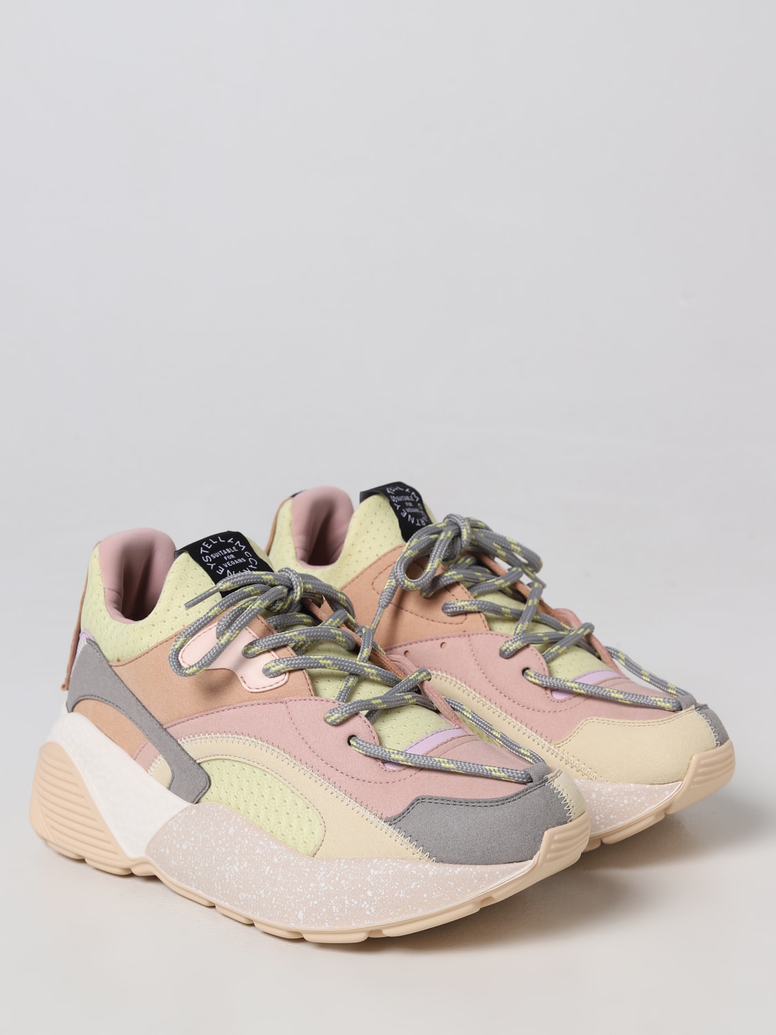 STELLA MCCARTNEY: Eclypse sneakers in synthetic suede and mesh - Lemon ...