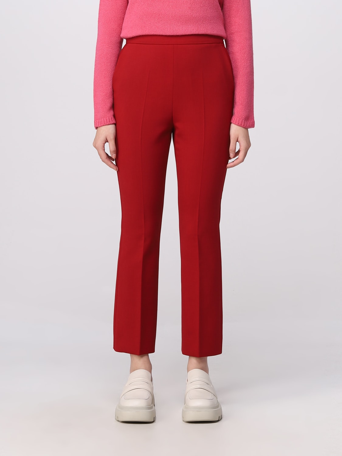 MAX MARA: wool blend pants - Red | Max Mara pants 2311310131600 online ...