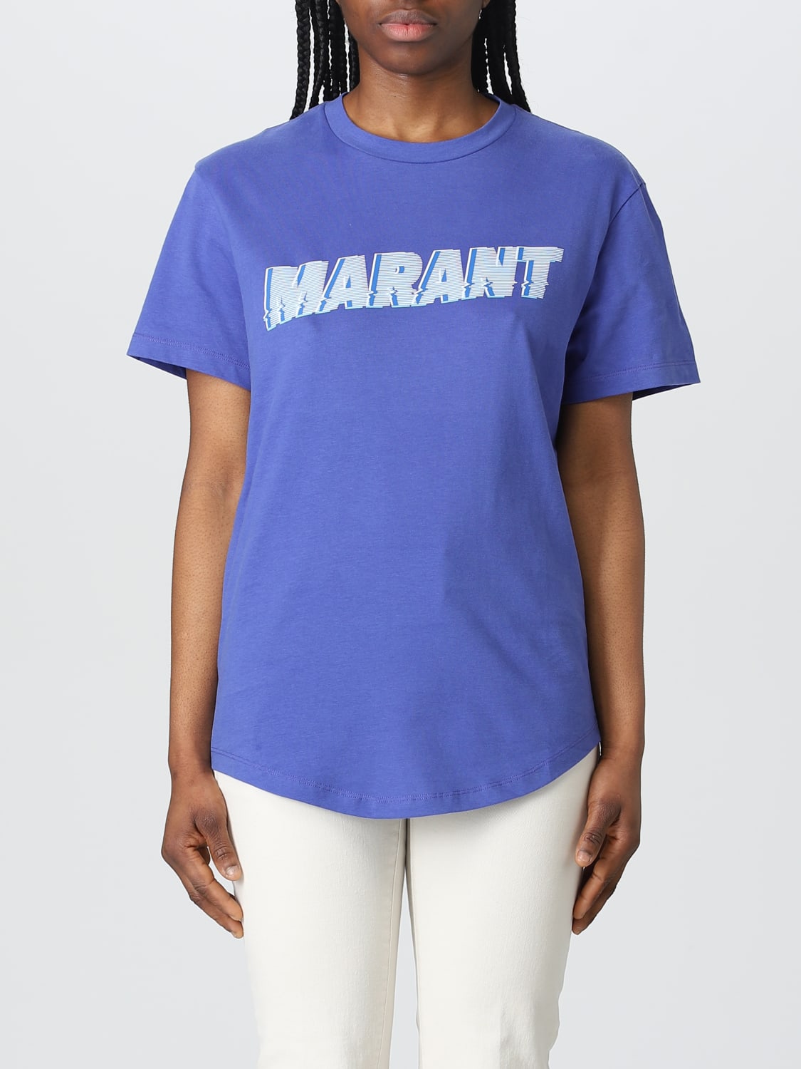 ISABEL MARANT ETOILE: for woman - Electric Blue | Marant Etoile t-shirt TS0035FAA1N91E online on GIGLIO.COM