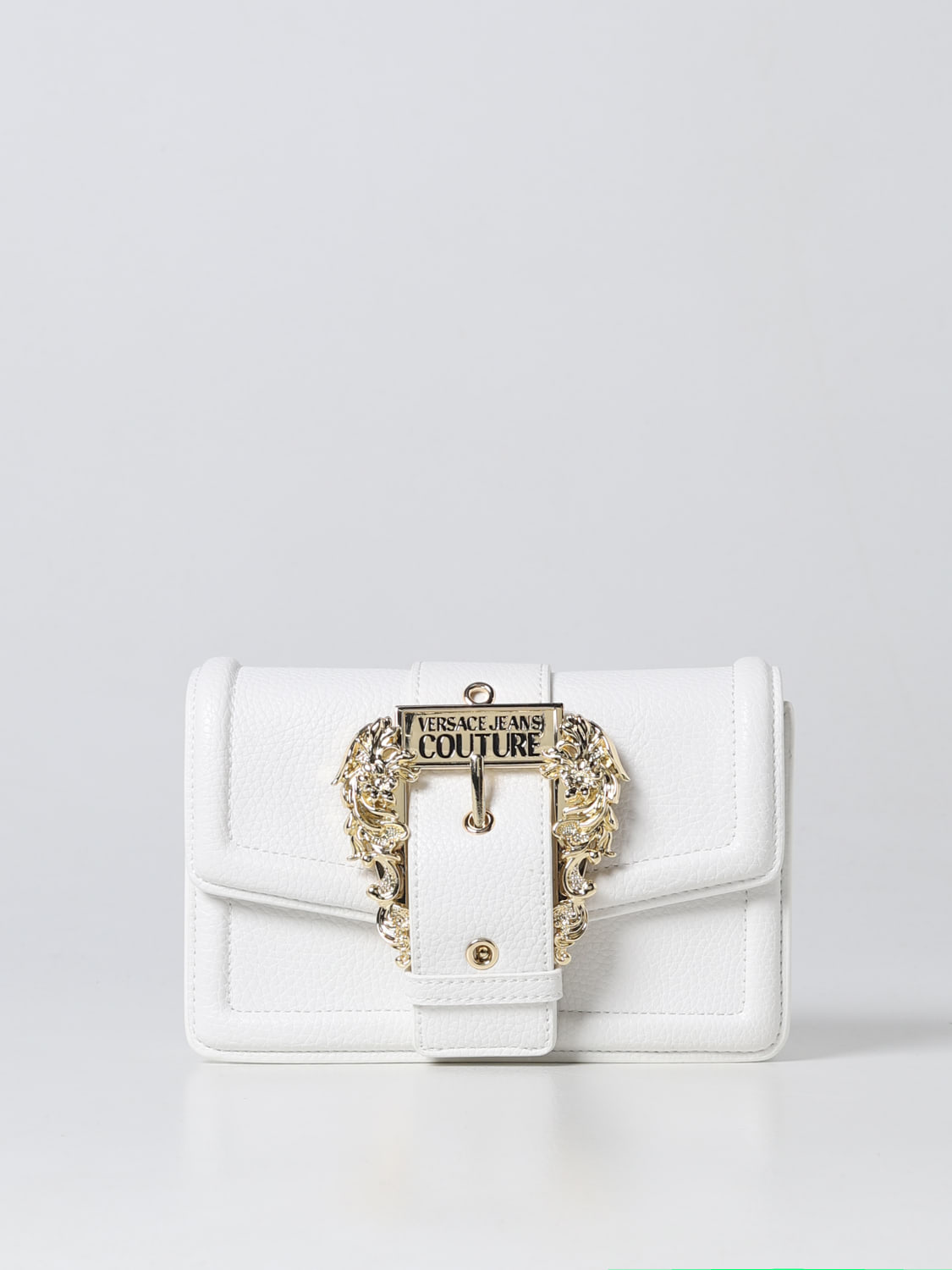 VERSACE JEANS COUTURE: bag in leather - White | Versace Jeans Couture mini bag 74VA4BFCZS413 online on GIGLIO.COM