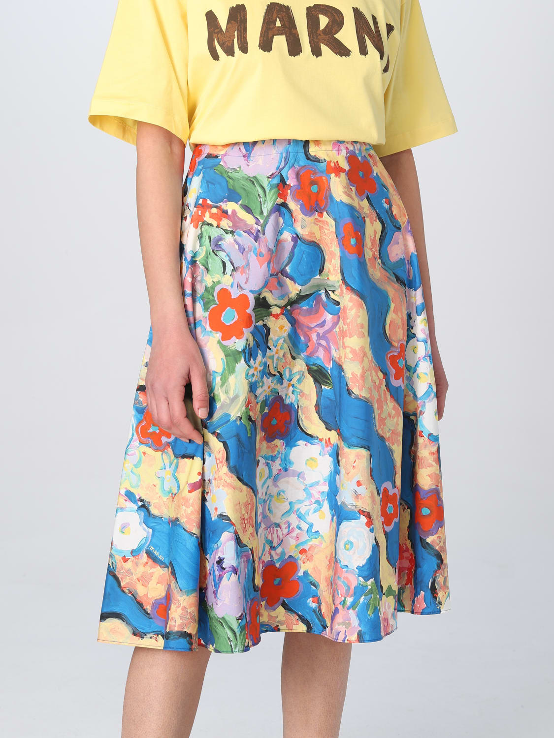MARNI: skirt printed poplin - Multicolor | Marni skirt GOMA0527A0UTC229 online on GIGLIO.COM
