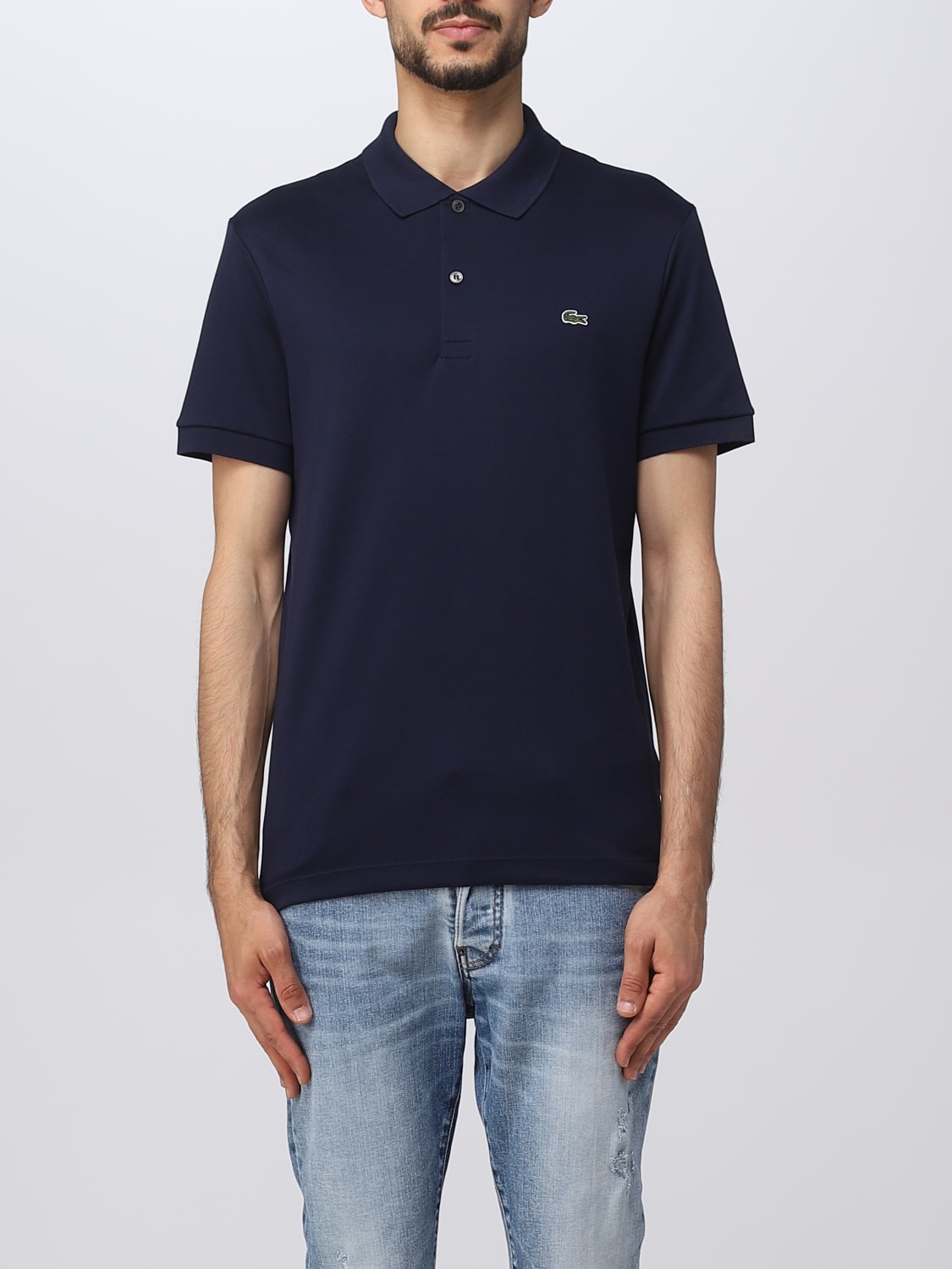 LACOSTE: shirt for man - Navy polo shirt DH2050 on GIGLIO.COM