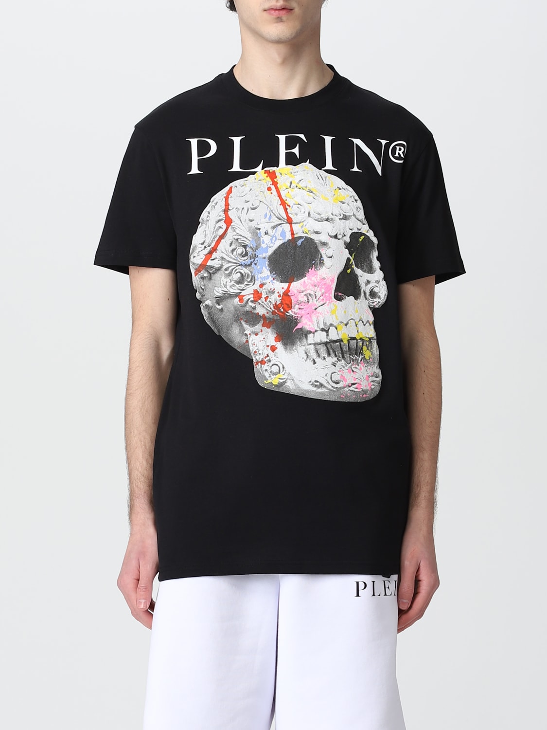 PHILIPP PLEIN: Camiseta para Negro | Camiseta Philipp Plein SACCMTK6140PJY002N en línea en GIGLIO.COM