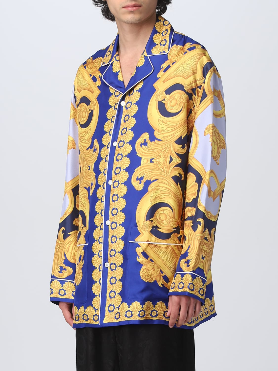 VERSACE: pajama top in silk - | Versace pajamas 10053761A06335 online on GIGLIO.COM
