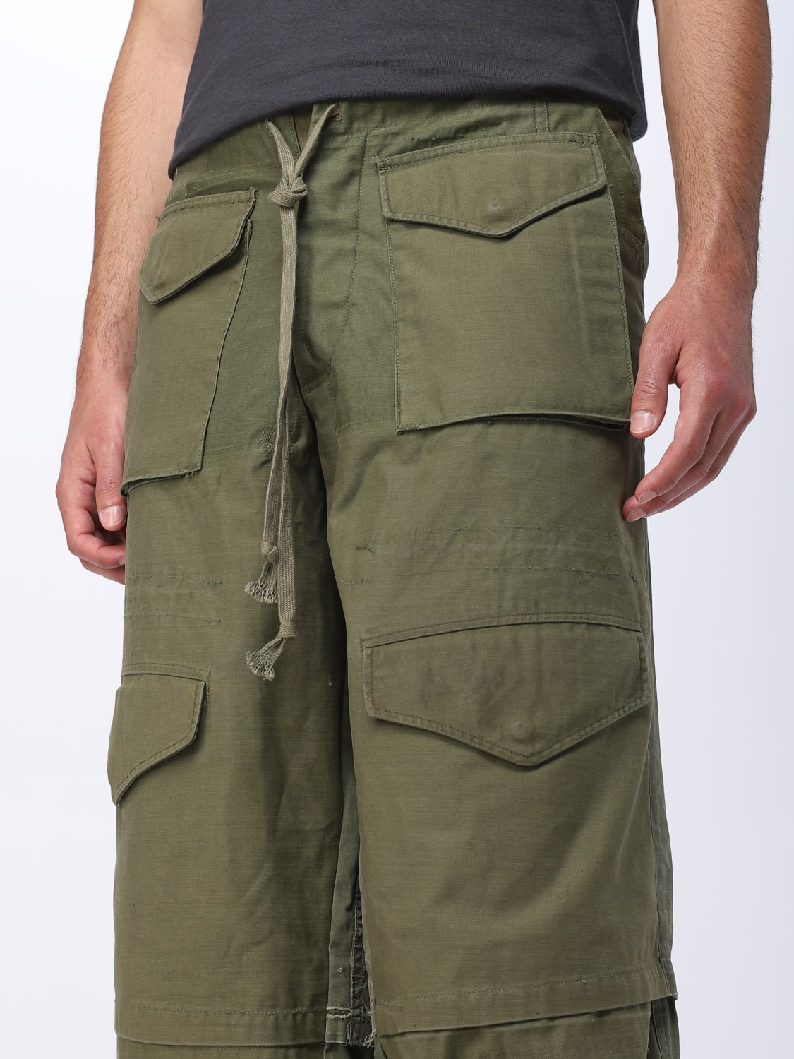GREG LAUREN: pants for man - Green | Greg Lauren pants FM209 online on ...