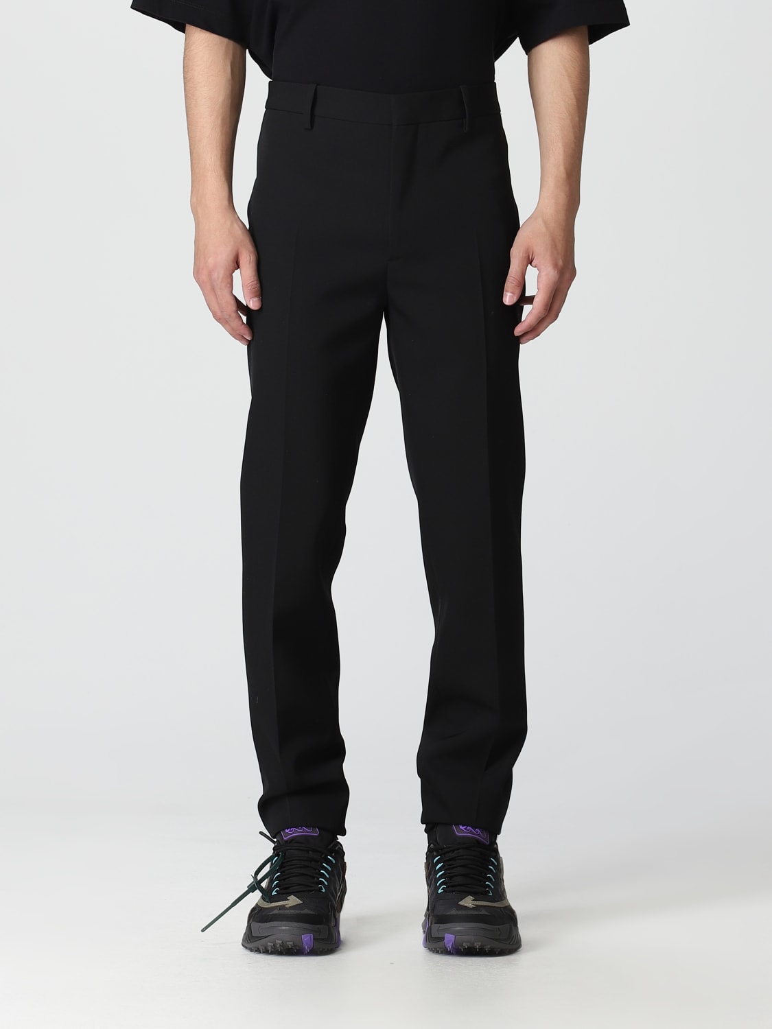 OFF-WHITE: pants for man - Black | Off-White pants OMCO005S23FAB005 ...