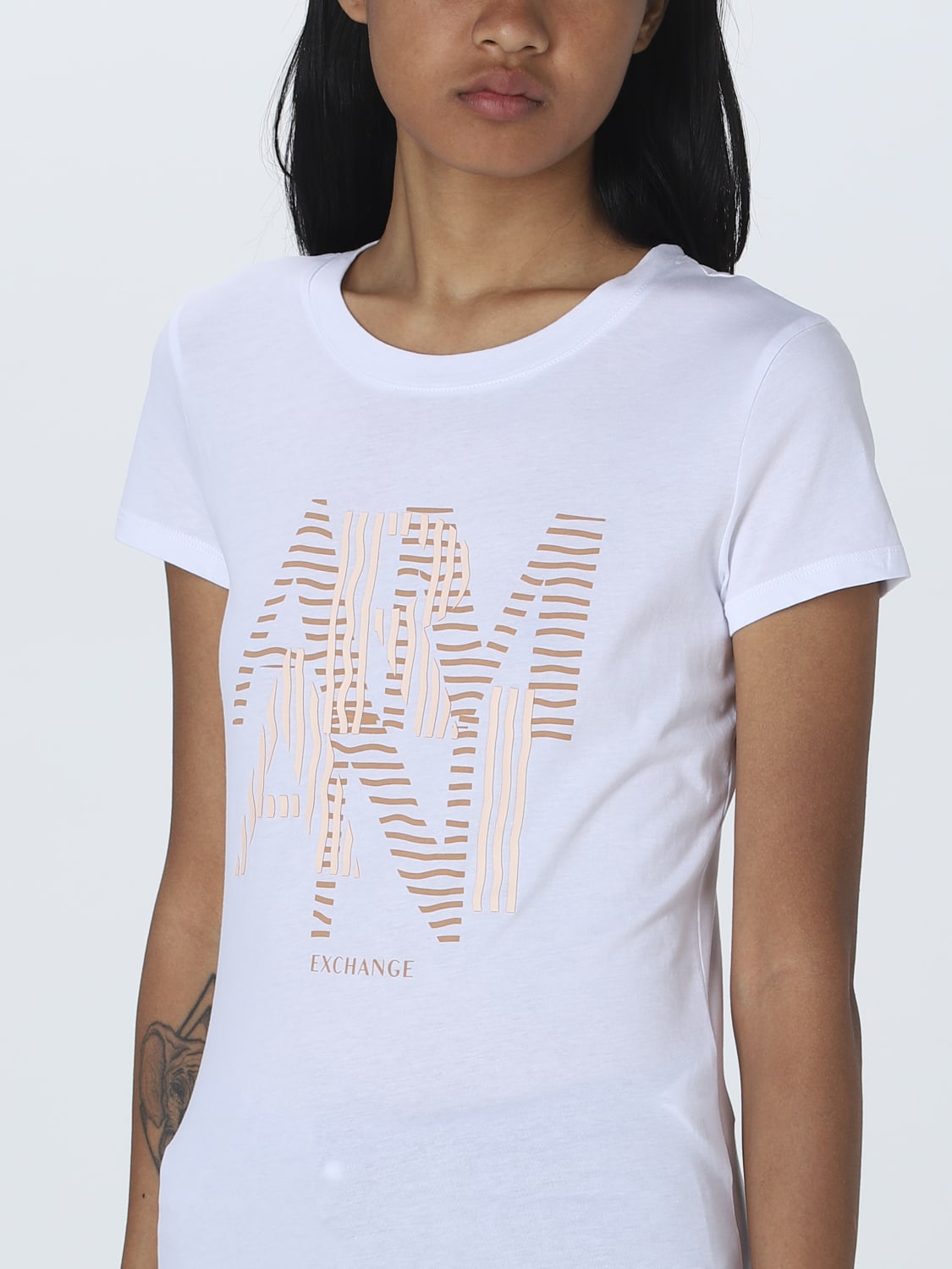 ARMANI EXCHANGE: t-shirt for woman - White | Armani Exchange t-shirt ...