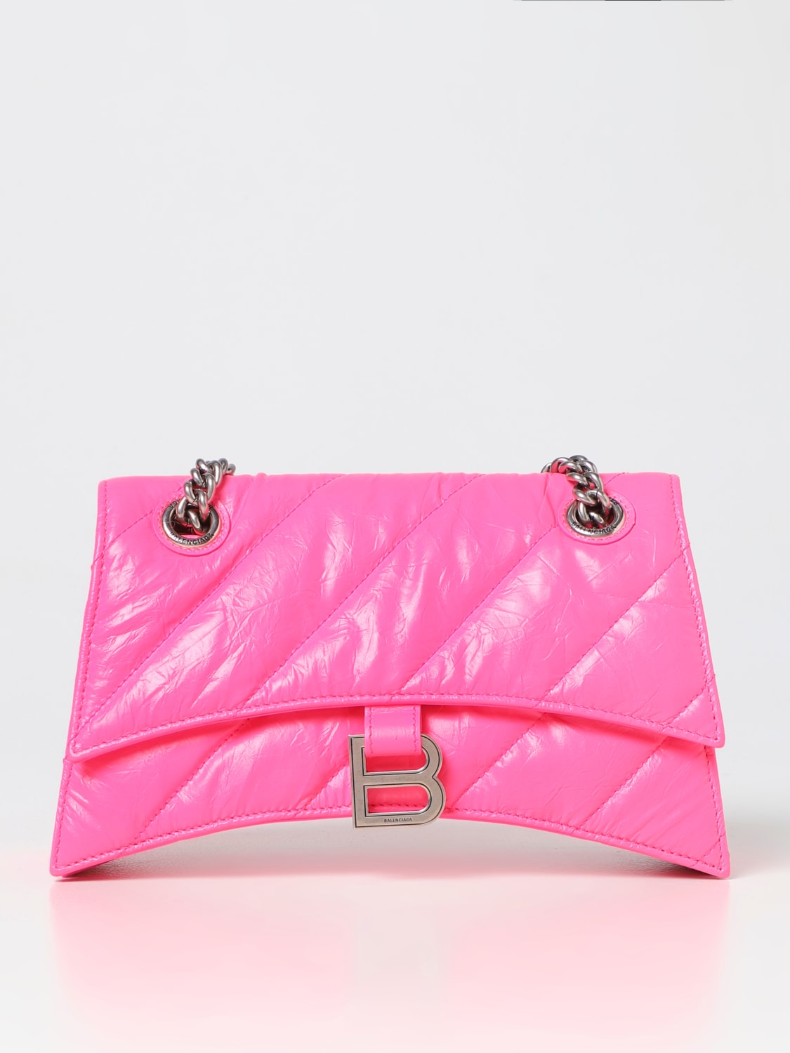 BALENCIAGA: Crush bag tumbled - Pink | Balenciaga shoulder bag 7163512AABD online on GIGLIO.COM