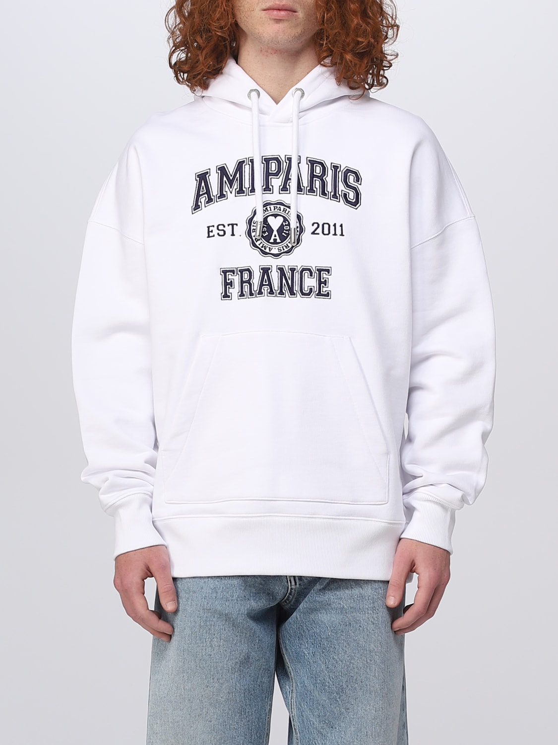 AMI PARIS: sweatshirt for man - White | Ami Paris sweatshirt USW208747 ...