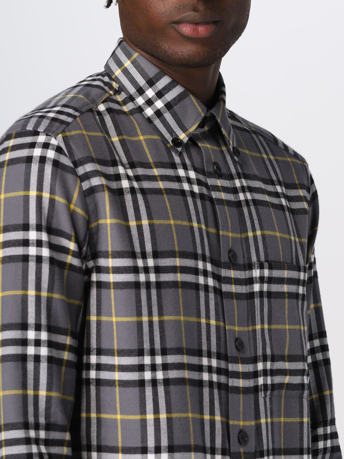 BURBERRY: flannel shirt - Grey | Burberry shirt 8064884 online on ...