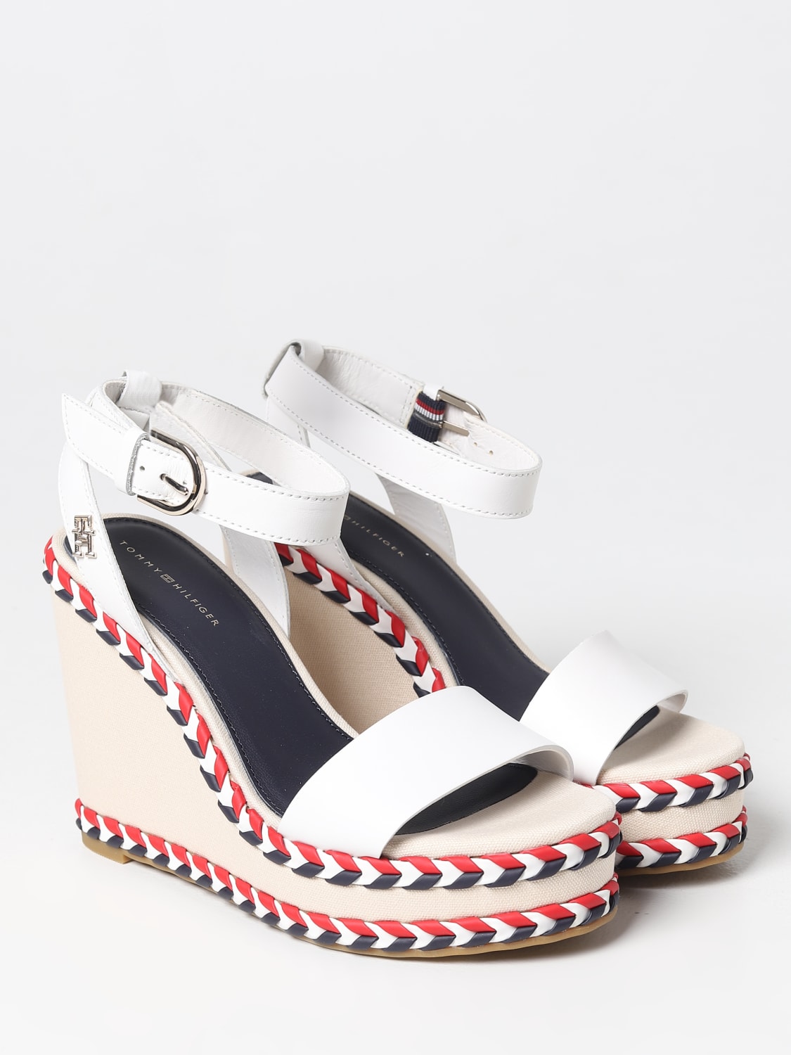 TOMMY HILFIGER: wedge shoes for woman - White | Tommy wedge shoes FW0FW07009 on GIGLIO.COM