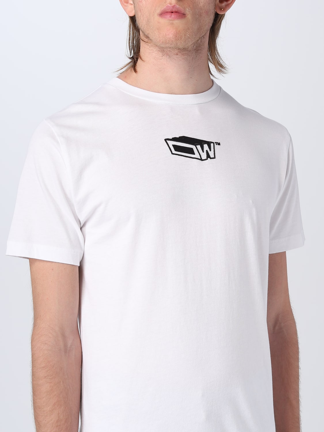 OFF-WHITE: t-shirt for man - White | Off-White t-shirt OMAA027S23JER014 ...