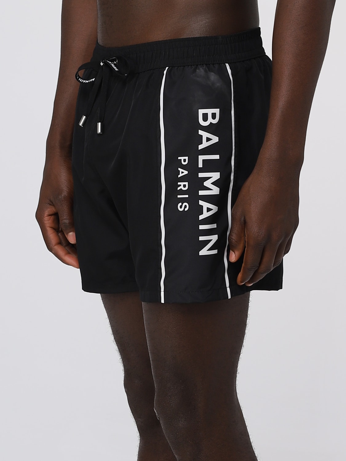 BALMAIN: nylon swimsuit - Black | Balmain swimsuit BWB641020 online on