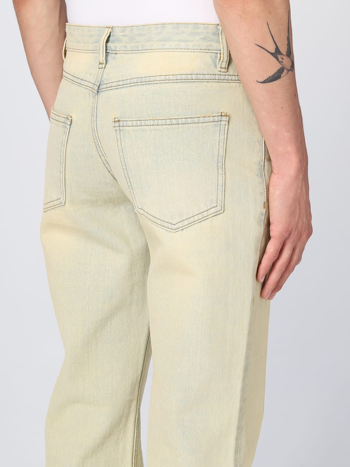 WE11DONE: pants for man - Beige | We11Done pants WDDP123385M online on ...