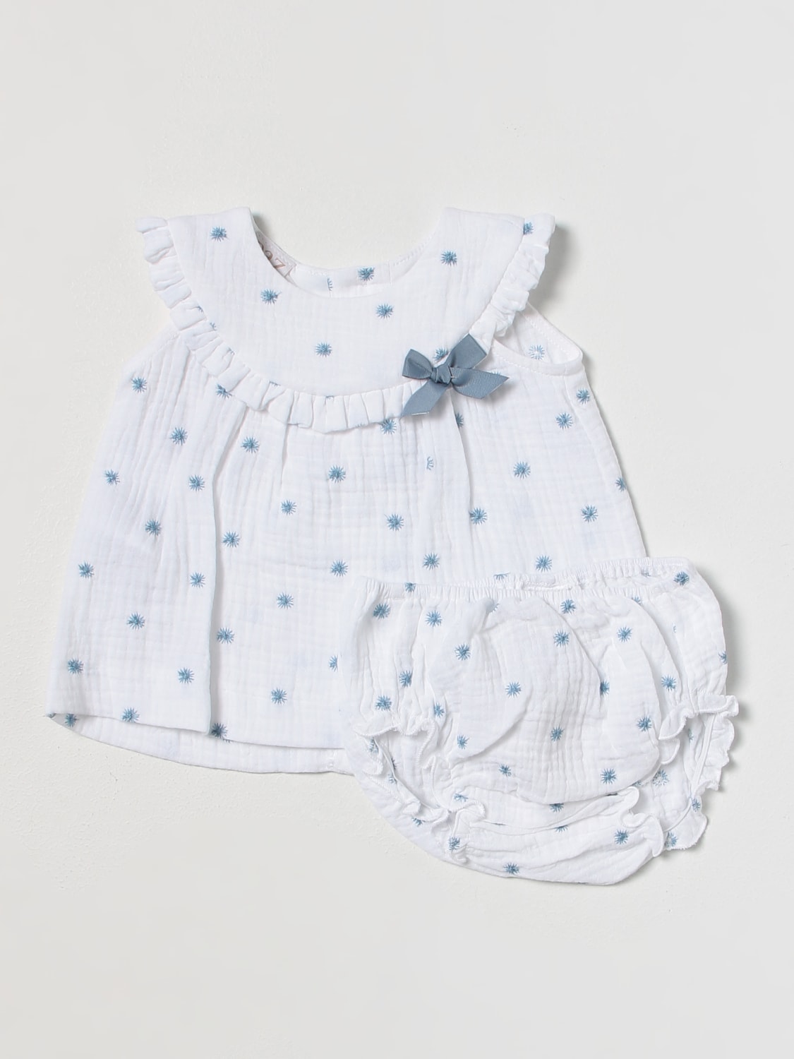 PAZ RODRIGUEZ: romper for baby Gnawed Blue | Paz Rodriguez romper 127150776 online on GIGLIO.COM